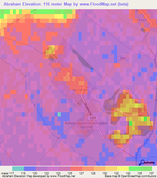 Abraham,Slovakia Elevation Map