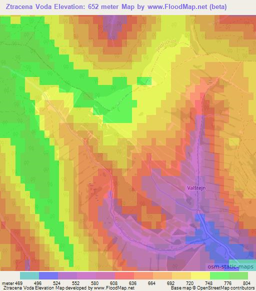 Ztracena Voda,Czech Republic Elevation Map