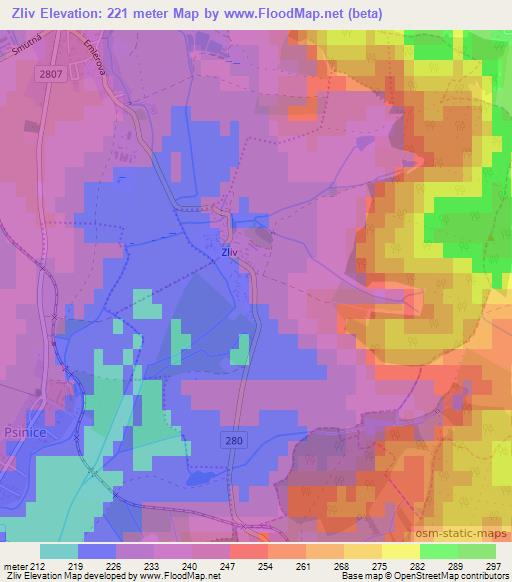 Zliv,Czech Republic Elevation Map
