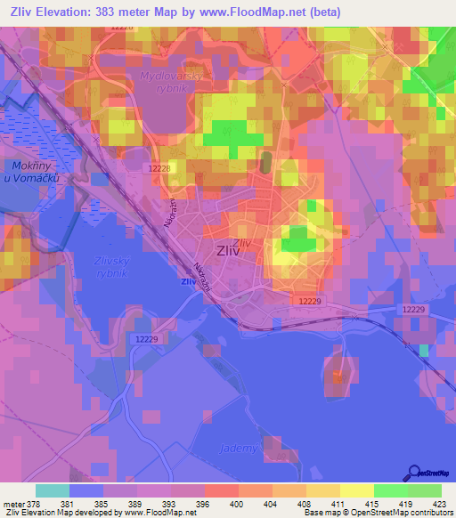Zliv,Czech Republic Elevation Map