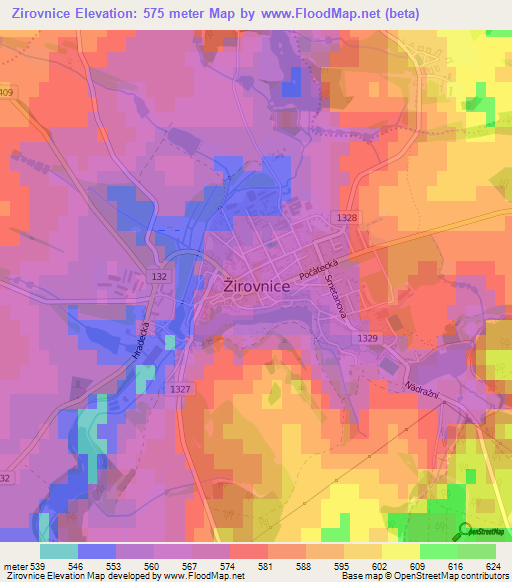 Zirovnice,Czech Republic Elevation Map