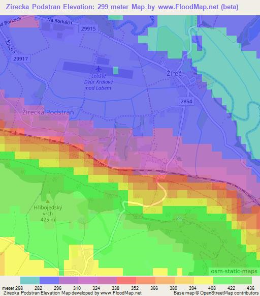 Zirecka Podstran,Czech Republic Elevation Map