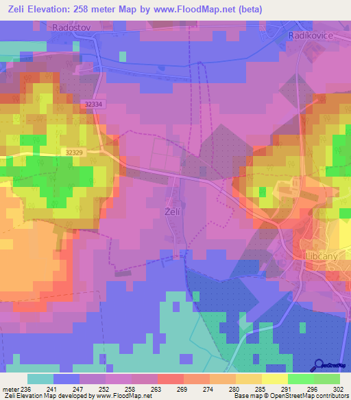 Zeli,Czech Republic Elevation Map
