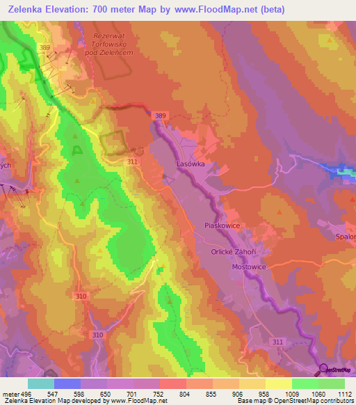 Zelenka,Czech Republic Elevation Map