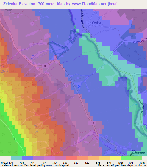 Zelenka,Czech Republic Elevation Map