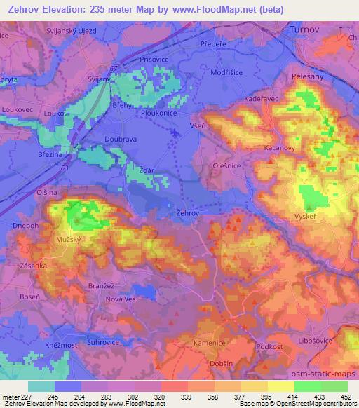 Zehrov,Czech Republic Elevation Map