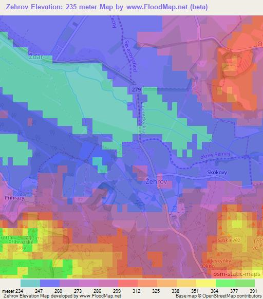 Zehrov,Czech Republic Elevation Map