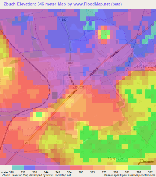 Zbuch,Czech Republic Elevation Map