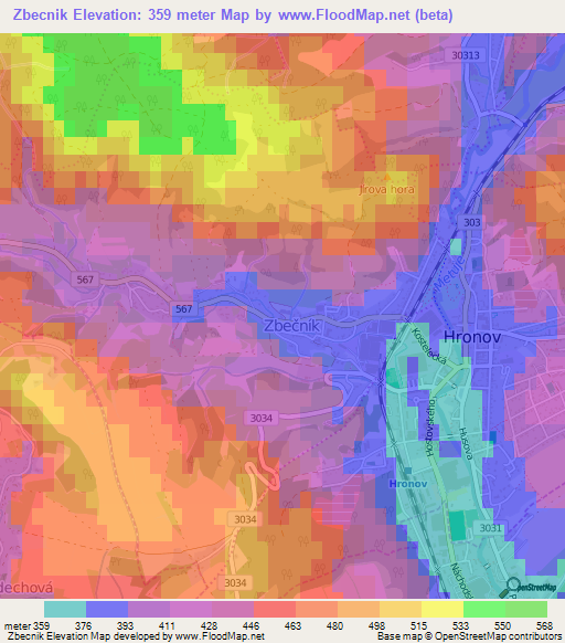 Zbecnik,Czech Republic Elevation Map