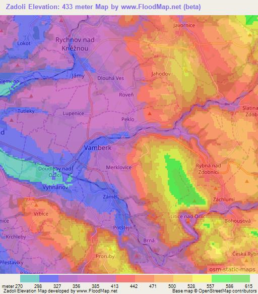 Zadoli,Czech Republic Elevation Map
