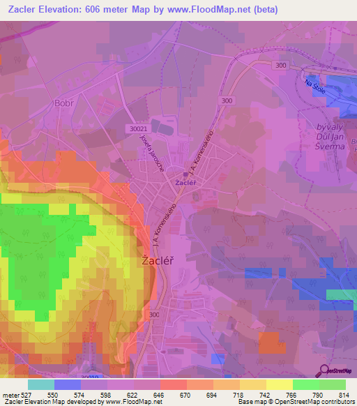 Zacler,Czech Republic Elevation Map