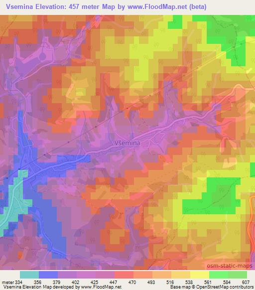 Vsemina,Czech Republic Elevation Map
