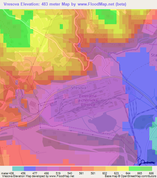 Vresova,Czech Republic Elevation Map