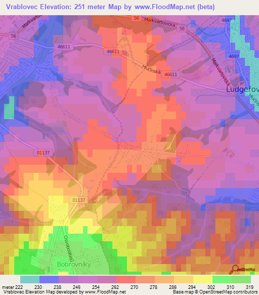Vrablovec,Czech Republic Elevation Map