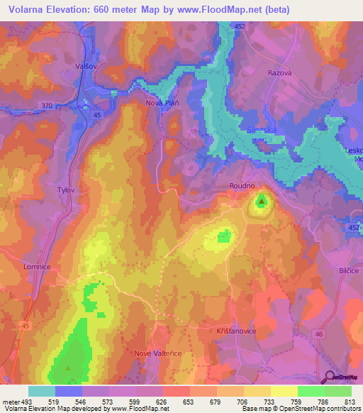 Volarna,Czech Republic Elevation Map