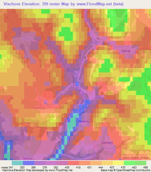 Vlachove,Czech Republic Elevation Map