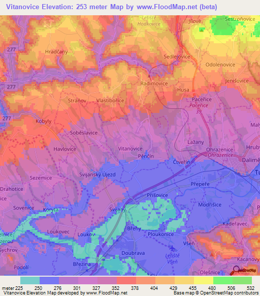 Vitanovice,Czech Republic Elevation Map