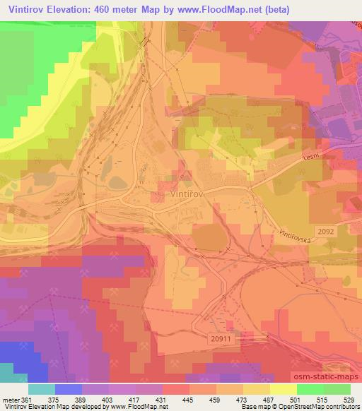 Vintirov,Czech Republic Elevation Map