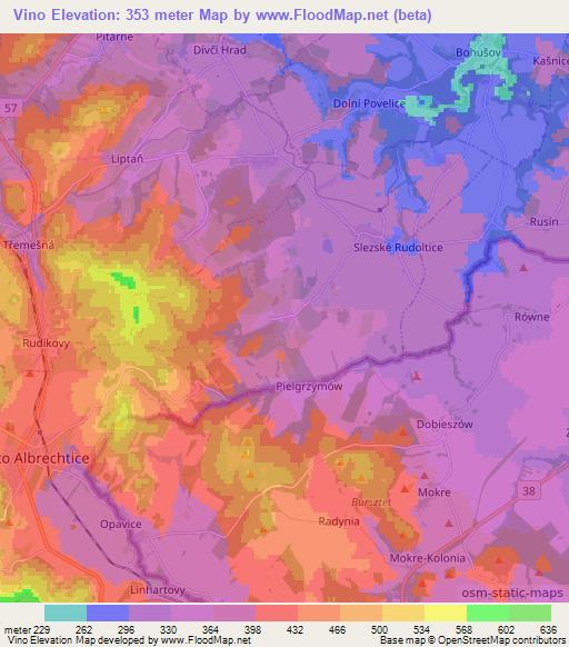 Vino,Czech Republic Elevation Map