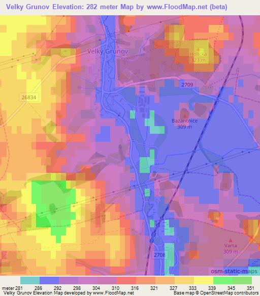 Velky Grunov,Czech Republic Elevation Map