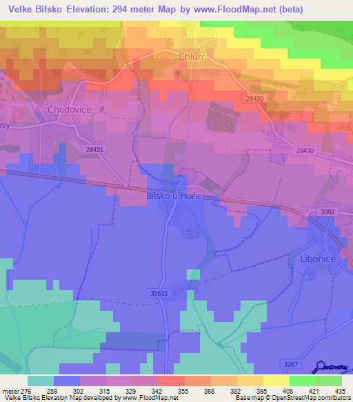 Velke Bilsko,Czech Republic Elevation Map