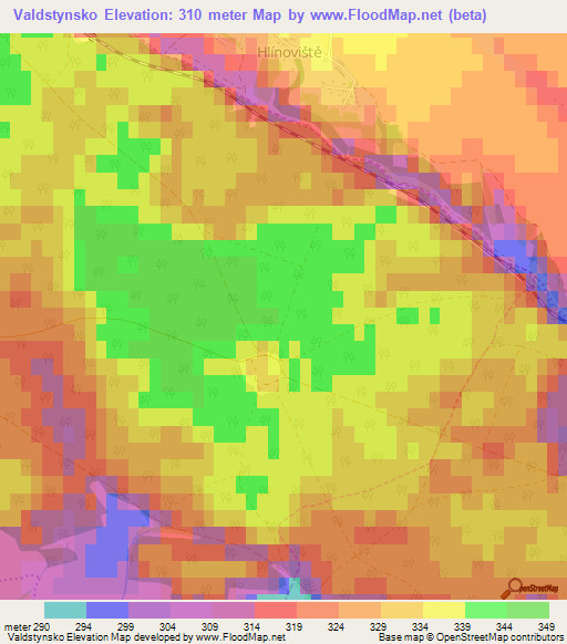 Valdstynsko,Czech Republic Elevation Map