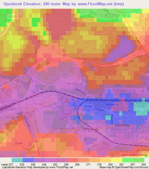 Ujezdecek,Czech Republic Elevation Map