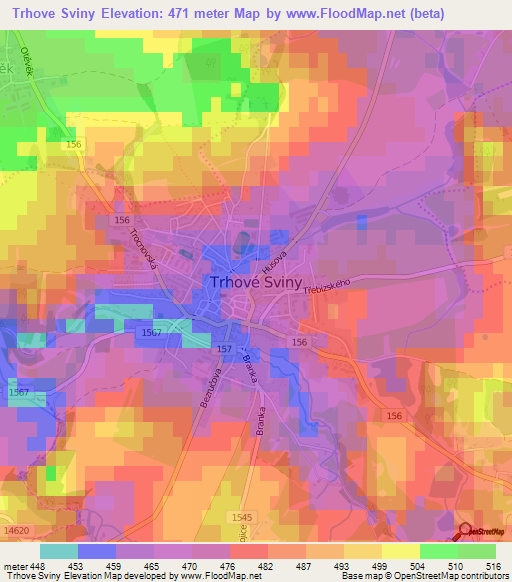 Trhove Sviny,Czech Republic Elevation Map