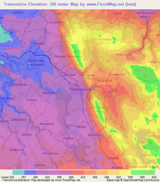 Tremosnice,Czech Republic Elevation Map