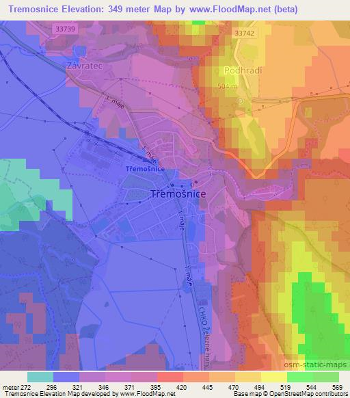 Tremosnice,Czech Republic Elevation Map