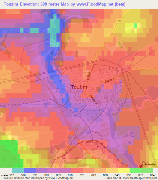 Touzim,Czech Republic Elevation Map