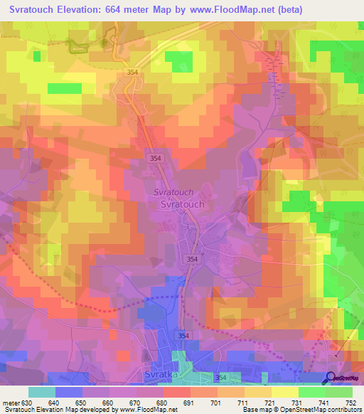 Svratouch,Czech Republic Elevation Map