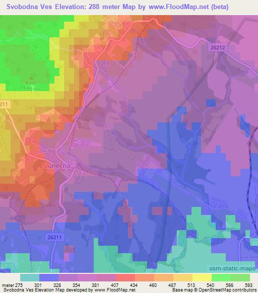 Svobodna Ves,Czech Republic Elevation Map