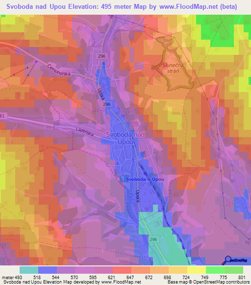 Svoboda nad Upou,Czech Republic Elevation Map