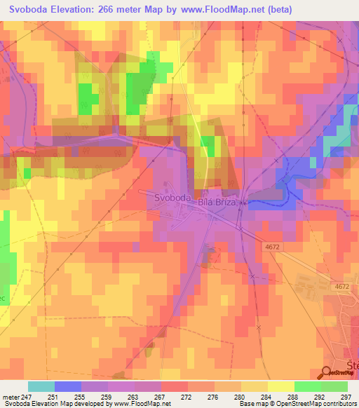 Svoboda,Czech Republic Elevation Map