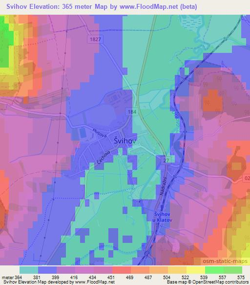 Svihov,Czech Republic Elevation Map