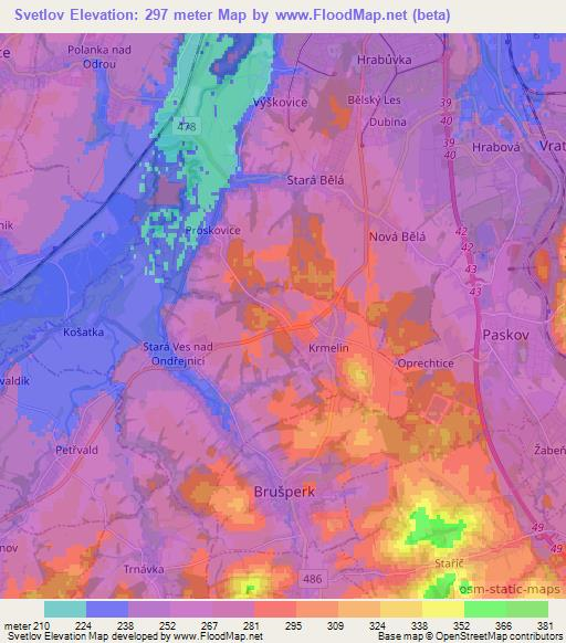 Svetlov,Czech Republic Elevation Map