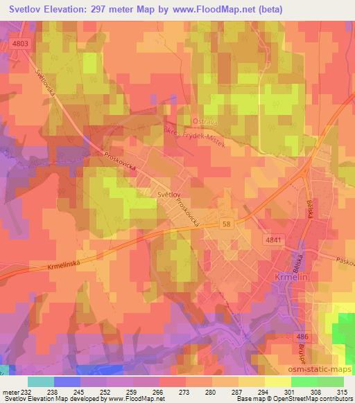 Svetlov,Czech Republic Elevation Map