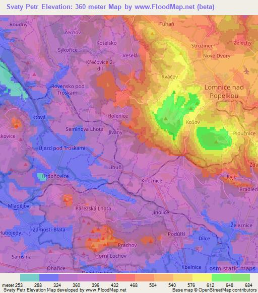 Svaty Petr,Czech Republic Elevation Map