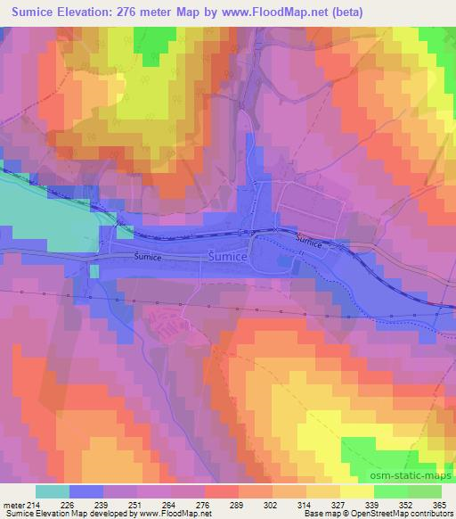 Sumice,Czech Republic Elevation Map