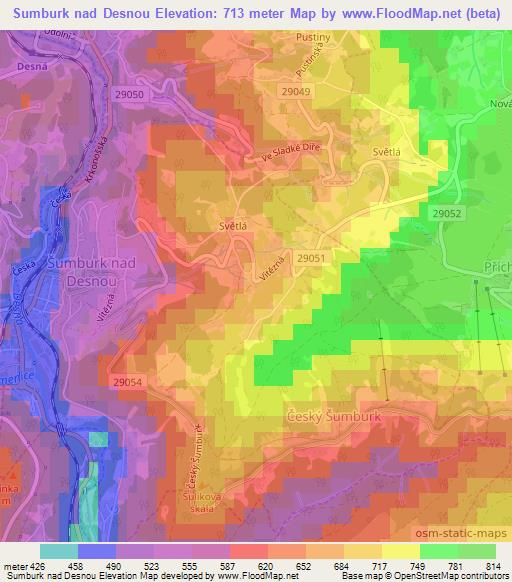 Sumburk nad Desnou,Czech Republic Elevation Map