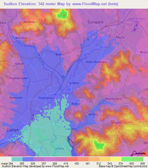 Sudkov,Czech Republic Elevation Map