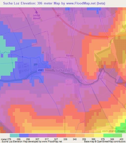 Sucha Loz,Czech Republic Elevation Map