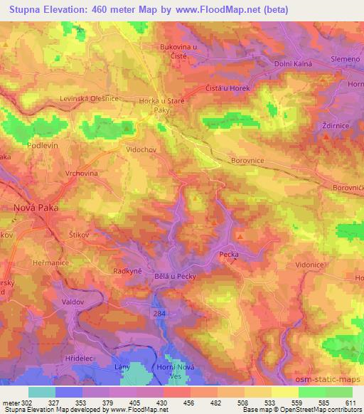 Stupna,Czech Republic Elevation Map