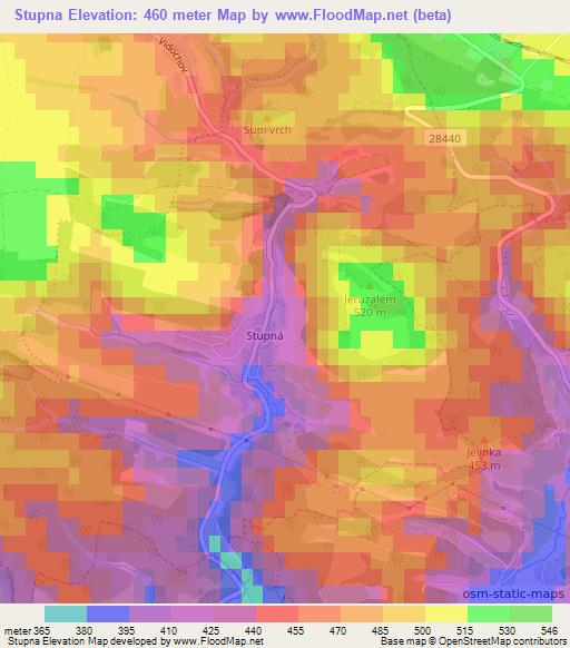 Stupna,Czech Republic Elevation Map