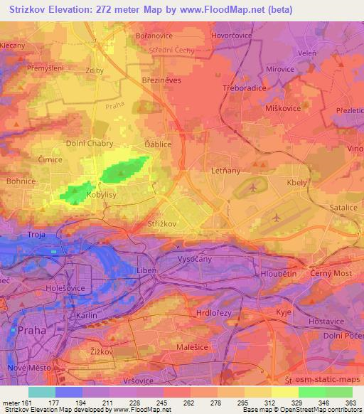 Strizkov,Czech Republic Elevation Map