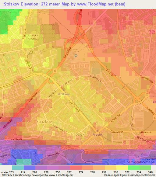 Strizkov,Czech Republic Elevation Map