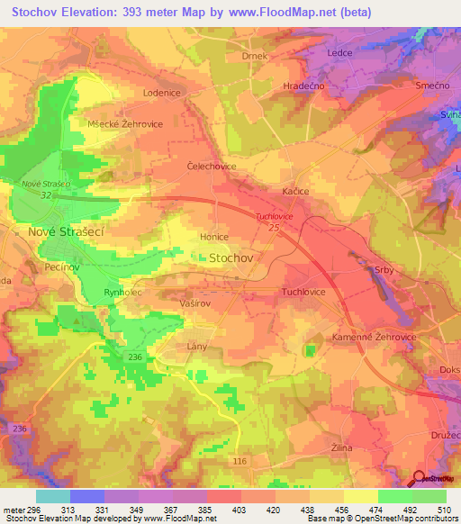 Stochov,Czech Republic Elevation Map