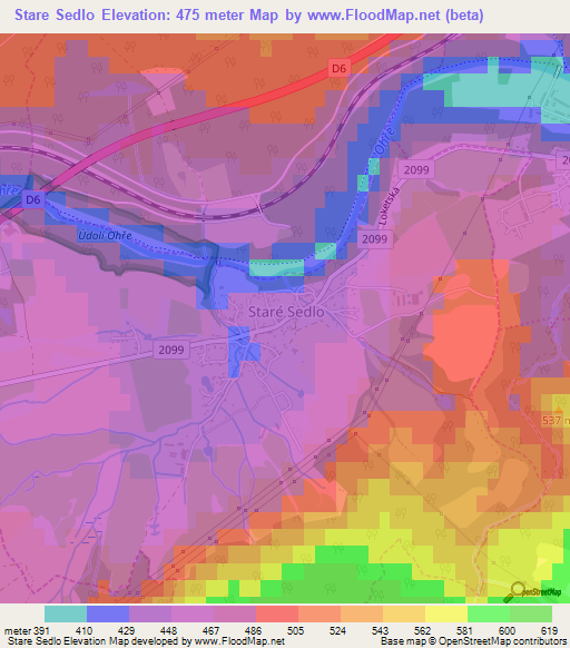 Stare Sedlo,Czech Republic Elevation Map