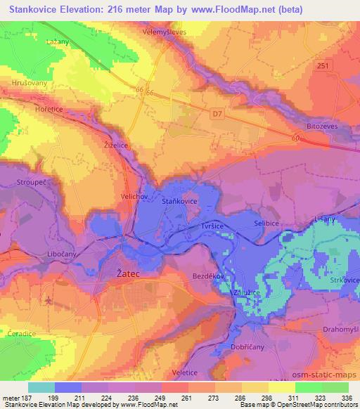 Stankovice,Czech Republic Elevation Map